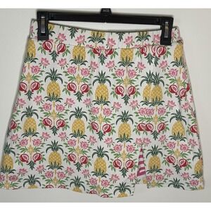 J McLaughlin Skort Women's XS Wavesong Tropical Fruits Built In Brief Stretch
